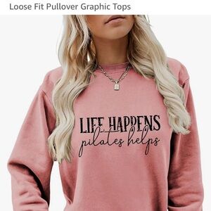 New Pilates Pink Sweatshirt Sz Small